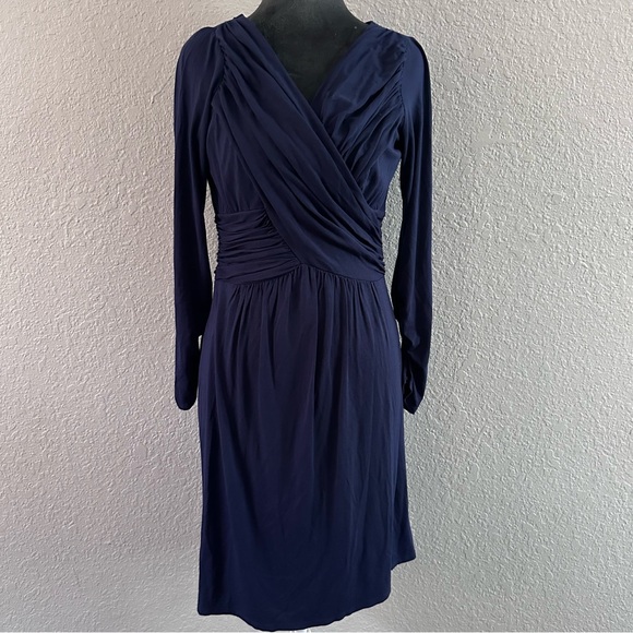 Max Studio Dresses & Skirts - Max Studio Navy Faux Wrap Long Sleeve Dress Size M